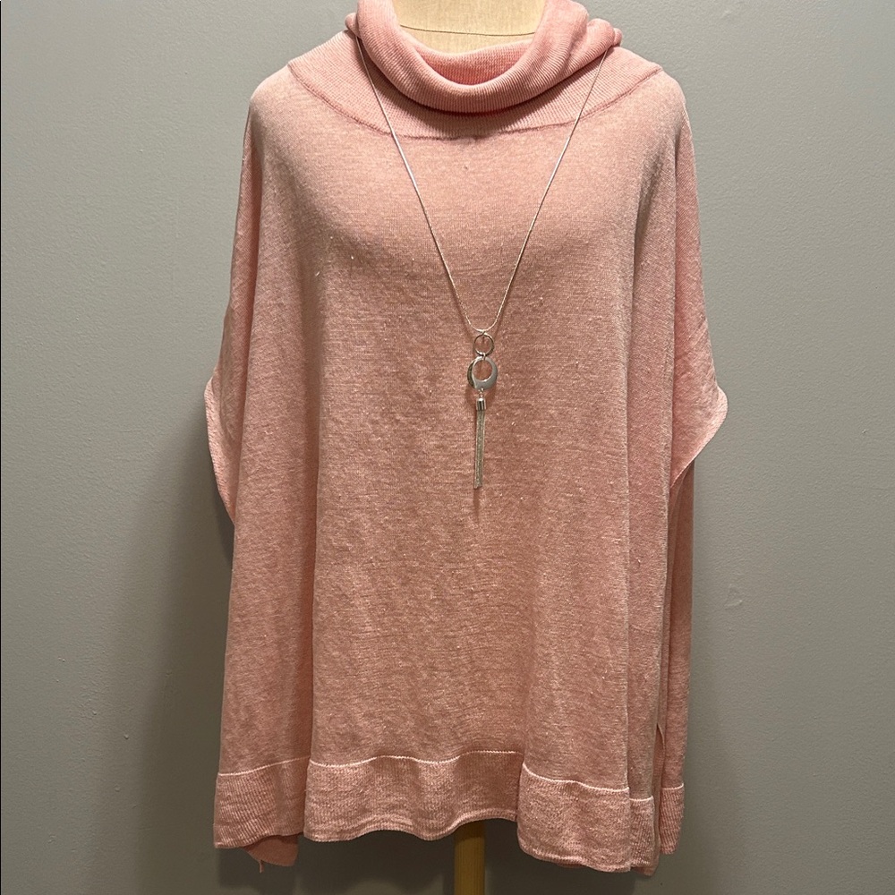 Talbots Soft Pink Cowl Neck Sweater